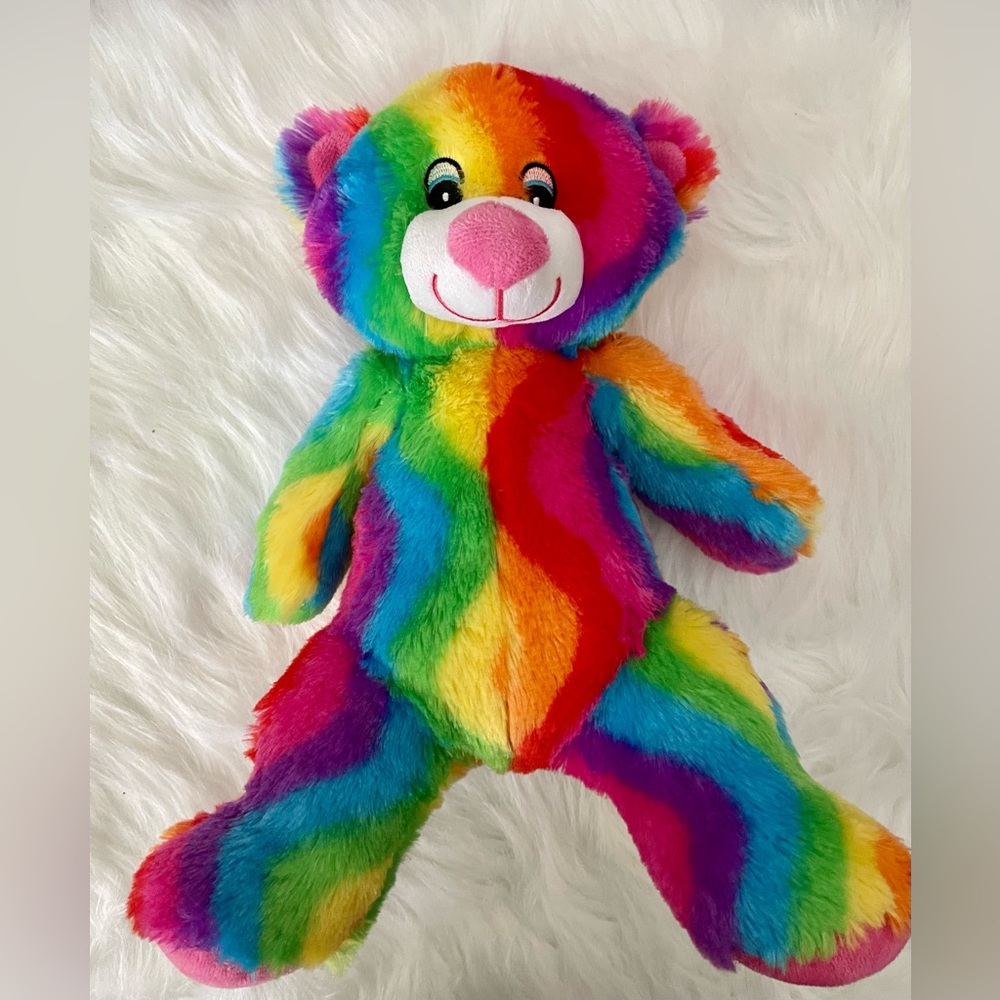 Rainbow Stuffed Bear 16" - Picture 3 of 5